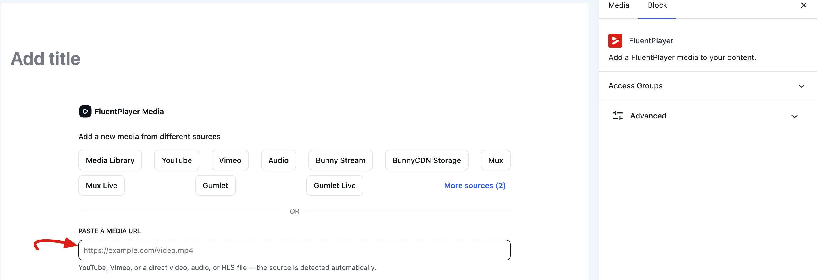 Adding Media URL