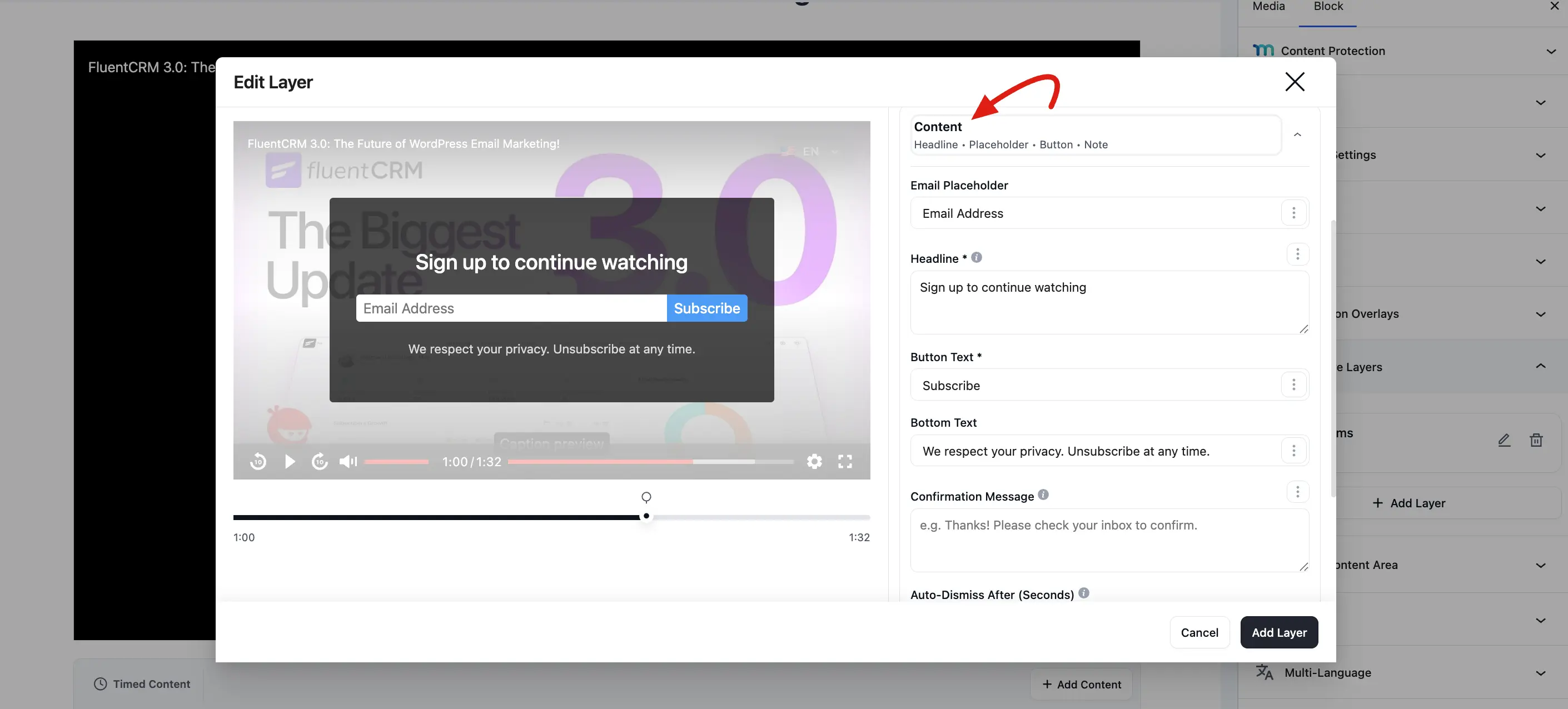 Customize the Content