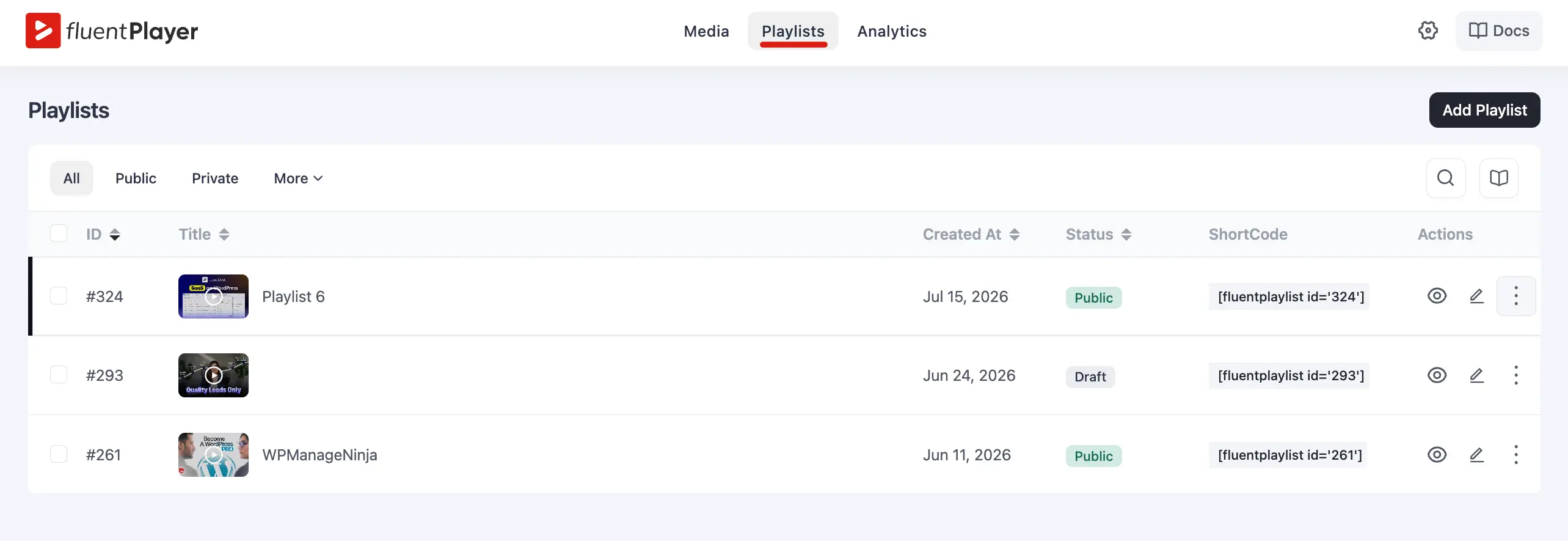 Playlist Overview